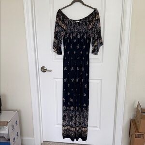 Elegant Black Floral Maxi Dress